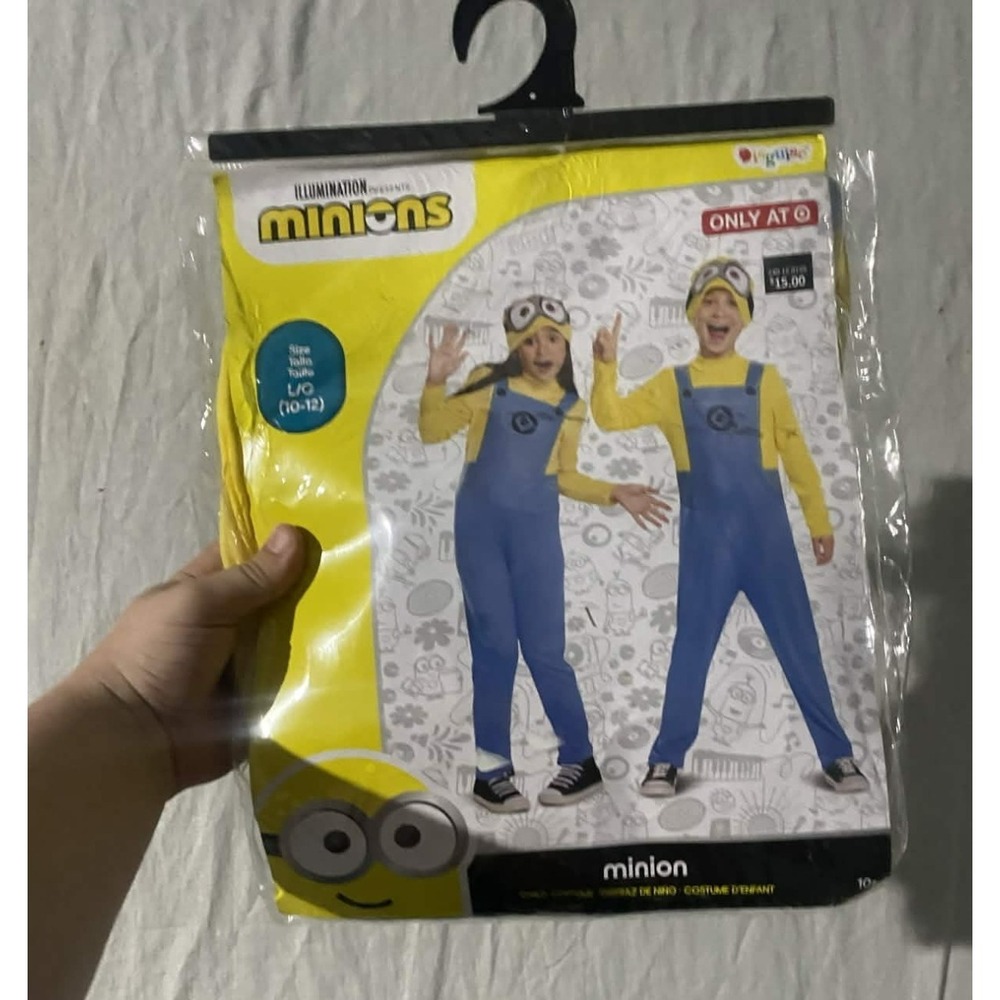 Disguise Minions Jumpsuit Outfit Toddler Large 10-12 Yellow Blue Costume Cosplay